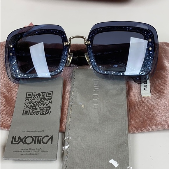 Miu Miu Sparkling Oversized Blue Sunglasses New main image 9